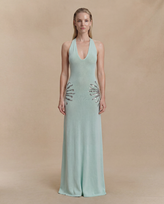 Open Back Sequin Maxi Dress